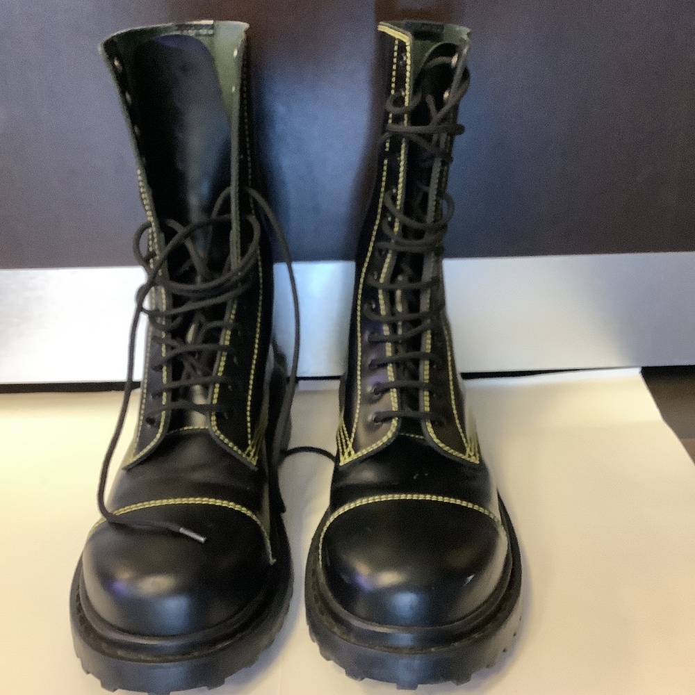 Balenciaga Combat Boots Leather Black